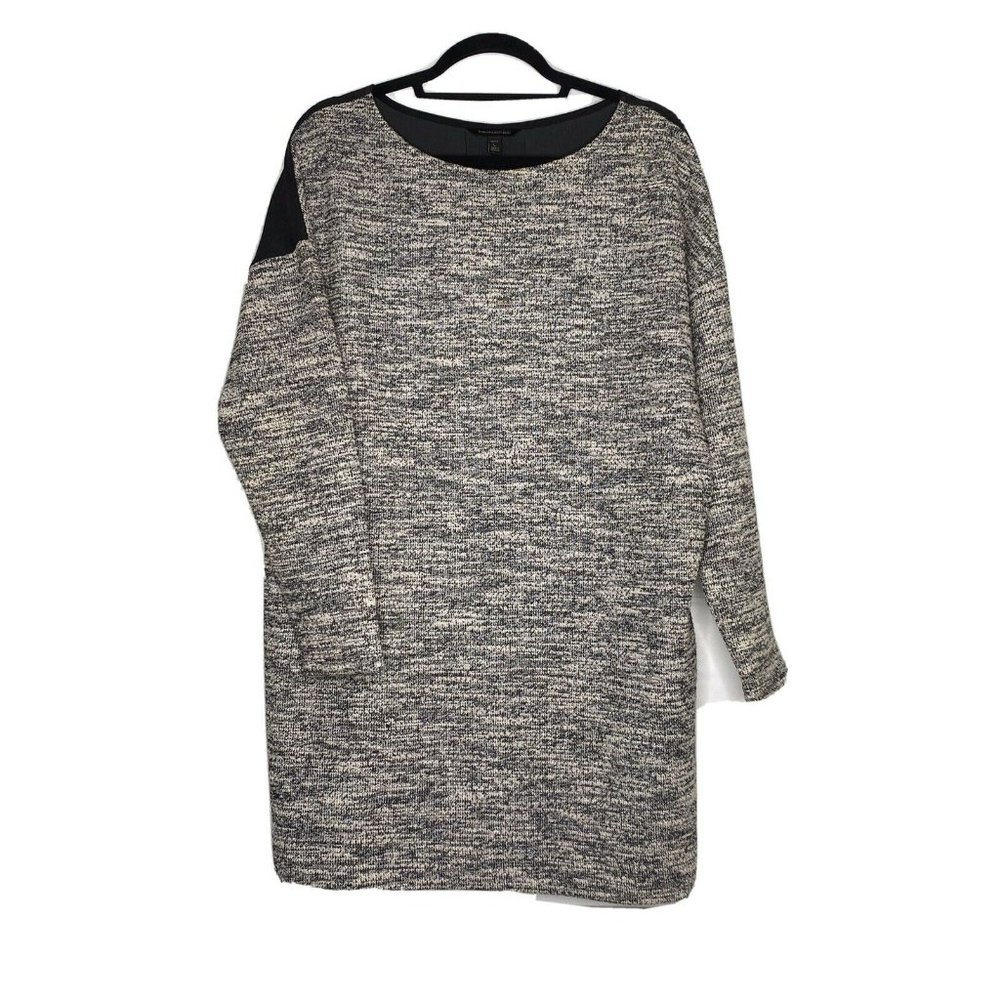 Banana Republic Size Petite L Black Marled Black Back Pockets Sweater Tunic